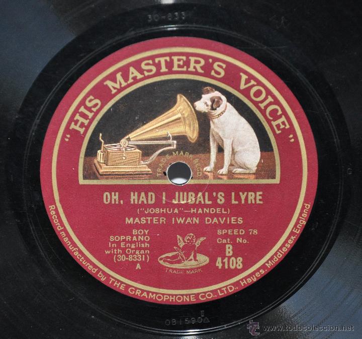Discos de pizarra: Disco Gram&oacute;fono. Master Iwan Davies. Handel. N&ordm; 66 - Foto 1