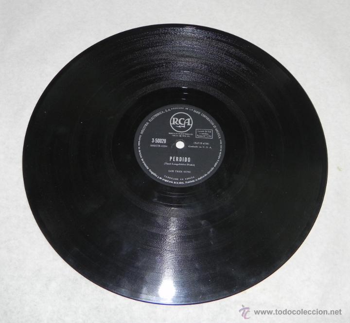 Discos de pizarra: DISCO DE PIZARRA LOS TRES SUNS, PERDIDO / PARA TI, ED. RCA. - Foto 3