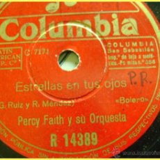 Discos de pizarra: DISCO DE PIZARRA COLUMBIA R14389. PERCY FAITH Y ORQUESTA: ESTRELLAS EN TUS OJOS / NEGRA CONSENTIDA. Lote 43644614