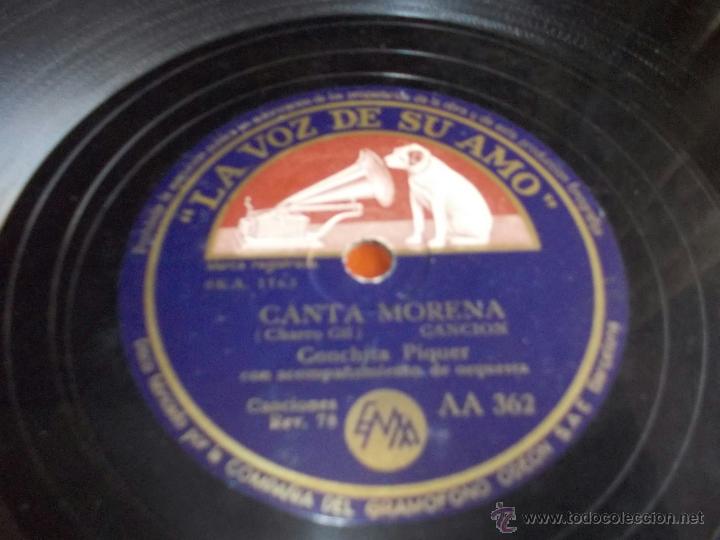Discos de pizarra: canta morena disco la voz de su amo AA362 - Foto 3
