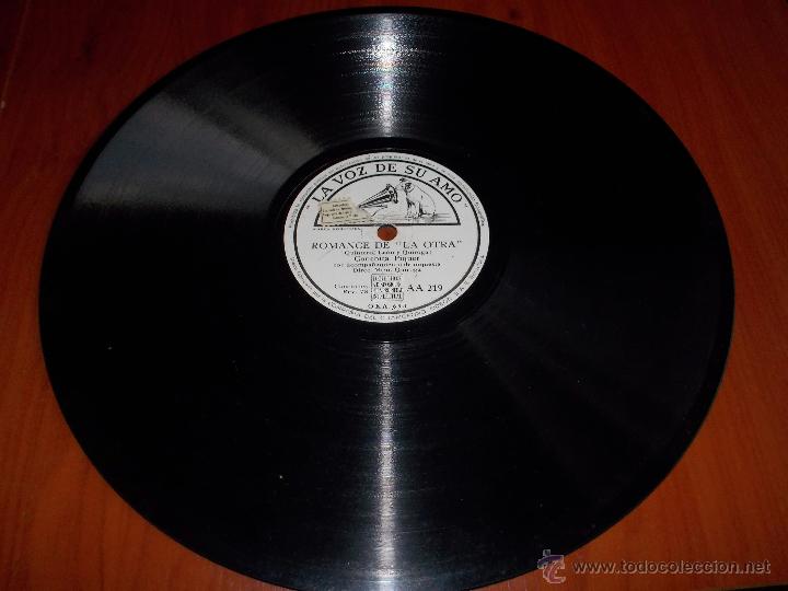 Discos de pizarra: Romance de la otra disco la voz de su amo AA219 - Foto 4