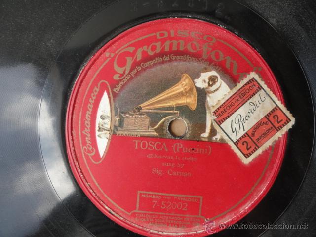 Discos de pizarra: DISCO DE PIZARRA LA VOZ DE SU AMO. TOSCA DE PUCCINI. - Foto 2
