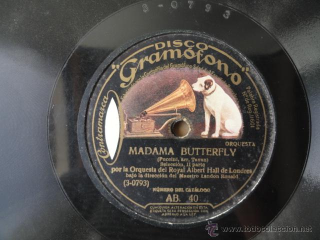 Discos de pizarra: DISCO DE PIZARRA LA VOZ DE SU AMO. MADAME BUTTERFLY. - Foto 2