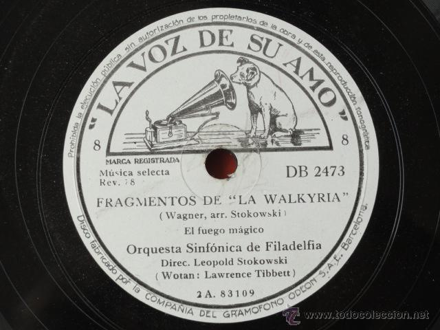 Discos de pizarra: DISCO DE PIZARRA LA VOZ DE SU AMO. FRAGMENTOS DE LA WALKIRIA. - Foto 2