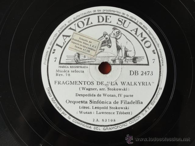 Discos de pizarra: DISCO DE PIZARRA LA VOZ DE SU AMO. FRAGMENTOS DE LA WALKIRIA. - Foto 3