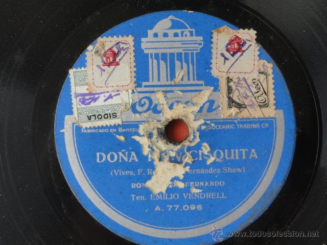 Discos de pizarra: DISCO DE PIZARRA ODEON. DO&Ntilde;A FRANCISQUITA. - Foto 2