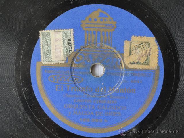Discos de pizarra: DISCO DE PIZARRA ODEON. ROSA DE MADRID Y EL TRIUNFO DEL MANT&Oacute;N. - Foto 2