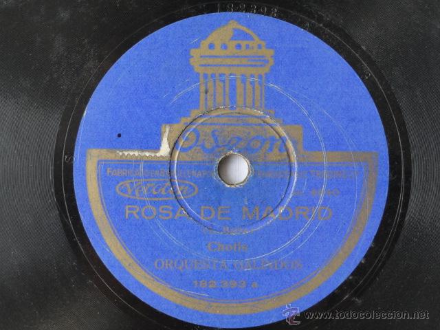 Discos de pizarra: DISCO DE PIZARRA ODEON. ROSA DE MADRID Y EL TRIUNFO DEL MANT&Oacute;N. - Foto 3