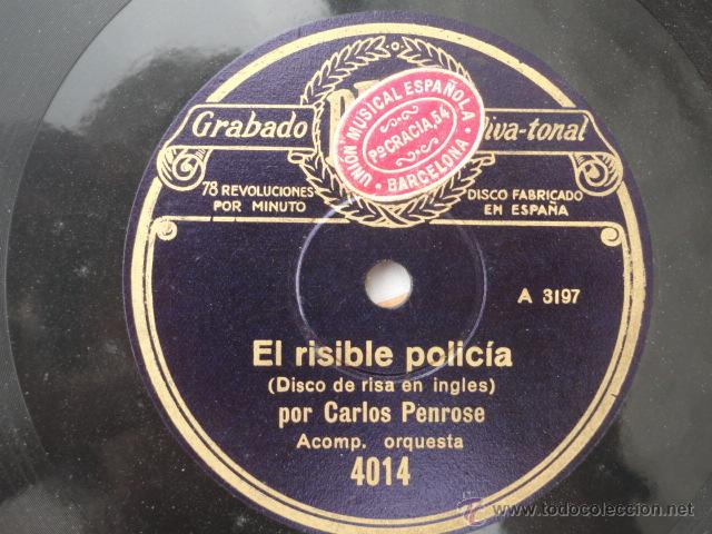 Discos de pizarra: DISCO DE PIZARRA REGAL. RISA Y LIMONES Y EL RISIBLE POLICIA. - Foto 2