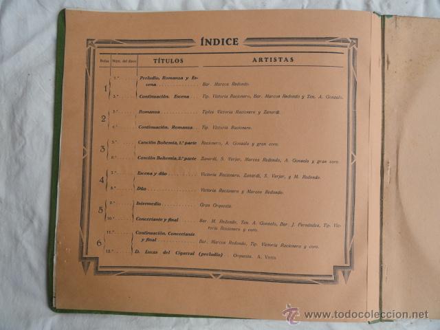 Discos de pizarra: ALBUM DISCOS DE PIZARRA ODEON. BOHEMIOS. - Foto 6