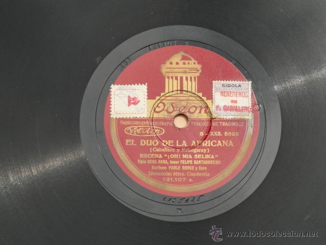 Discos de pizarra: ALBUM DISCOS DE PIZARRA ODEON. EL D&Uacute;O DE LA AFRICANA. - Foto 10