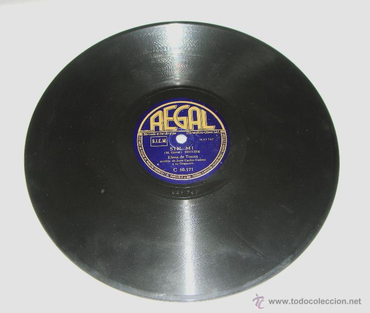 Discos de pizarra: Disco de Pizarra. Regal. Elena de Torres. Quiero - Sin Mi. - Foto 1