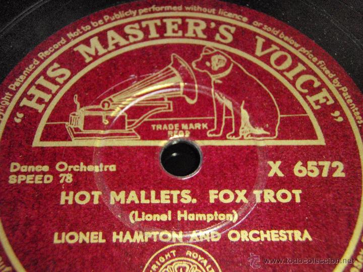 Discos de pizarra: LIONEL HAMPTON & ORCHESTRA ( HOT MALLETS - WHEN LIGHTS ARE LOW ) ENGLAND HMV - Foto 2
