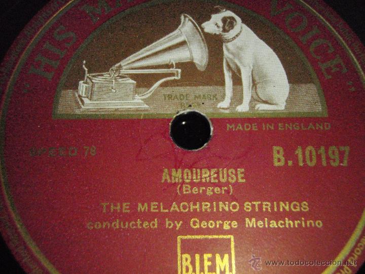 Discos de pizarra: THE MELACHRINO STRINGS  ( CHARMAINE - AMOUREUSE )  ENGLAND  HMV - Foto 2