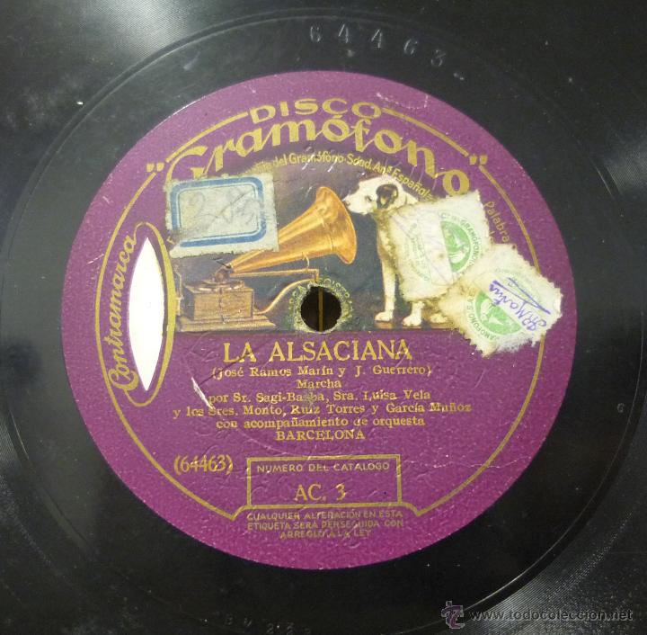 Discos de pizarra: SR. SAGI BARBA Y LUISA VELA - LA ALSACIANA - PIZARRA AC. 3 - E11 - Foto 2