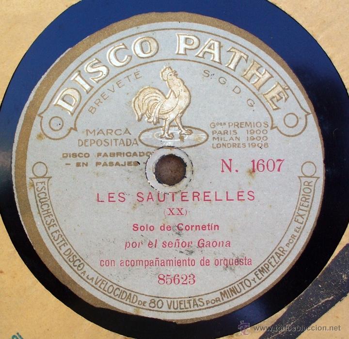 Discos de pizarra: DISCO PATHE - MALAGUE&Ntilde;A, LES SAUTERELLES - SOLOS DE CORNET&Iacute;N - Foto 2