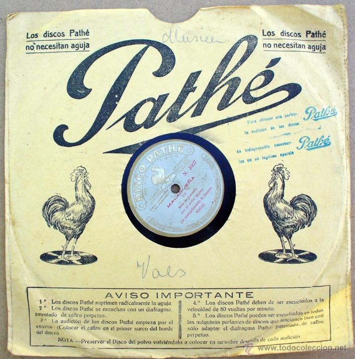 Discos de pizarra: DISCO PATHE - MALAGUE&Ntilde;A, LES SAUTERELLES - SOLOS DE CORNET&Iacute;N - Foto 3