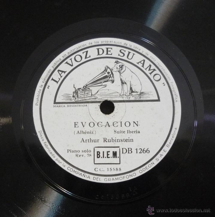 Discos de pizarra: ARTHUR RUBINSTEIN - C&Oacute;RDOBA / EVOCACI&Oacute;N -PIZARRA DB 1266 - Foto 1