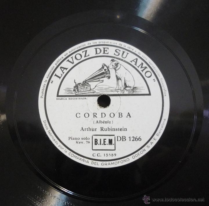 Discos de pizarra: ARTHUR RUBINSTEIN - C&Oacute;RDOBA / EVOCACI&Oacute;N -PIZARRA DB 1266 - Foto 2