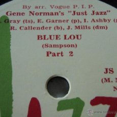 Discos de pizarra: GENE NORMAN'S ''JUST JAZZ'' ( BLUE LOU PART 1 Y PART 2 ) SWEDEN JAZZ SELECTION