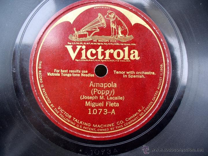 Discos de pizarra: MIGUEL FLETA - AMAPOLA - BIMBA - Foto 1