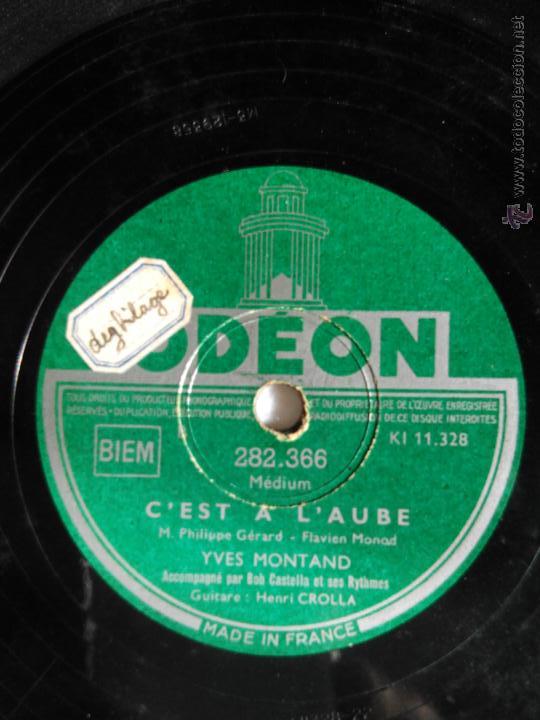Discos de pizarra: Yves Montand. Cest laube. Le gamin de Paris - Foto 1