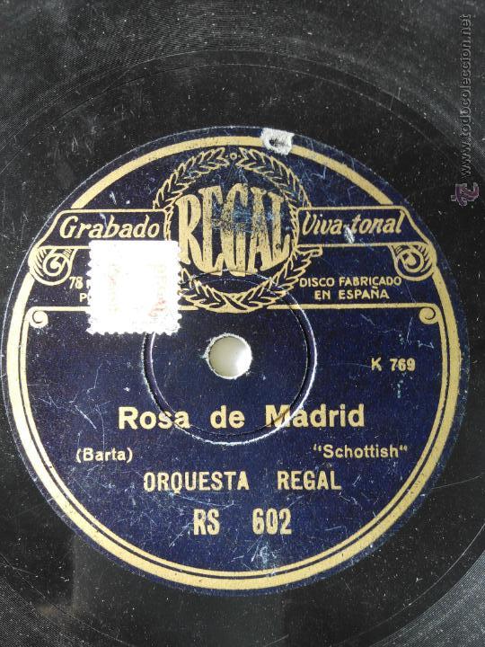 Discos de pizarra: Orquesta Regal. Rosa de Madrid. Majezas - Foto 1