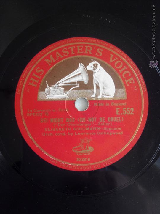 Discos de pizarra: Sei nicht bos. Nightingale song. Elizabeth Schumann - Foto 1