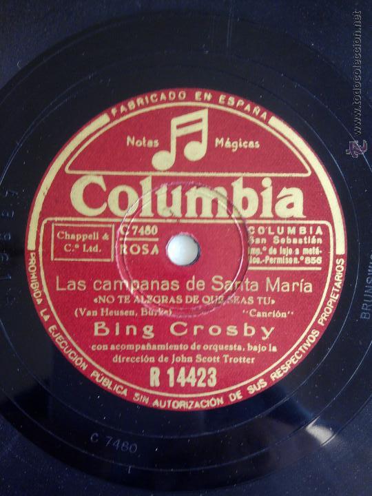 Discos de pizarra: Las campanas de Santa Mar&iacute;a. Bing Crosby - Foto 1