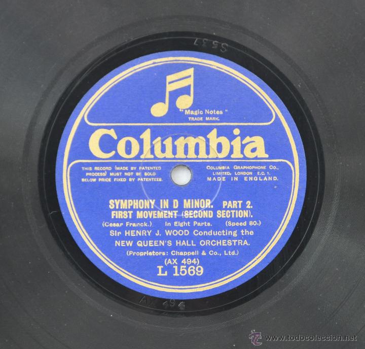 Discos de pizarra: Disco gram&oacute;fono. NEW QUEEN&acute;S HALL ORCHESTA. N&ordm; 6 - Foto 1