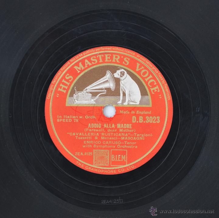 Discos de pizarra: Disco gram&oacute;fono. CAVALLEIRA RUSTICANA. N&ordm; 8 - Foto 1