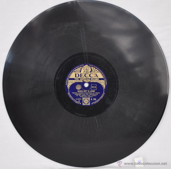 Discos de pizarra: Disco gram&oacute;fono. WHEN DAY IS DONE. N&ordm; 10 - Foto 2