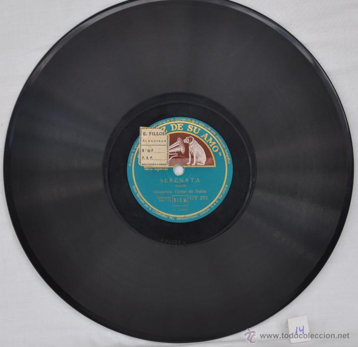 Discos de pizarra: Disco gram&oacute;fono. SERENATA Y LOS ROMANTICOS. N&ordm; 14 - Foto 2