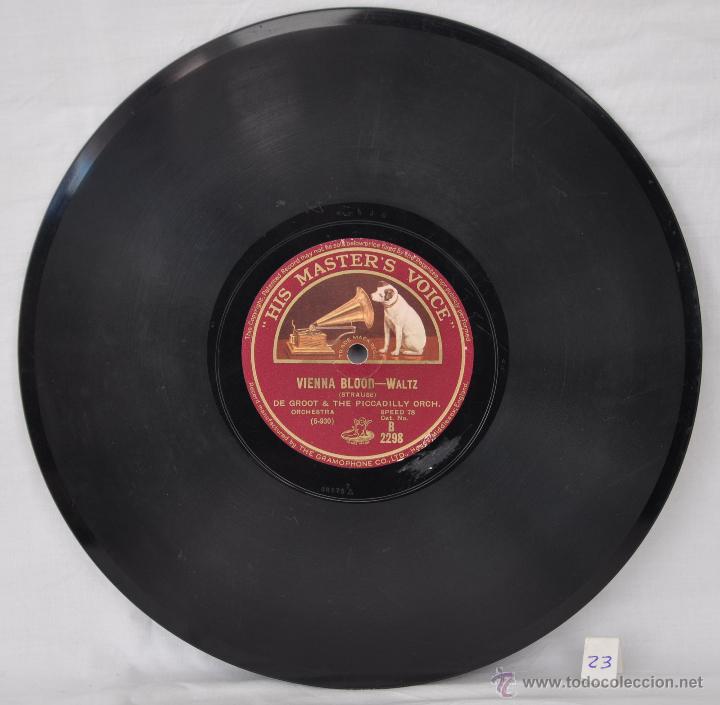 Discos de pizarra: Disco gram&oacute;fono. BLUE DANUBE Y VIENNA BLOOT . N&ordm; 23 - Foto 2