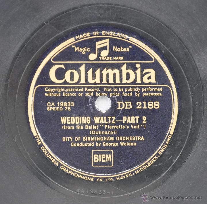 Discos de pizarra: Disco gram&oacute;fono. WEDDING WALTZ. N&ordm; 29 - Foto 3