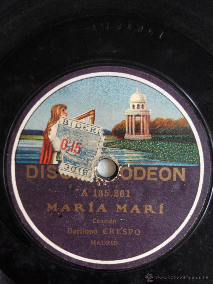Discos de pizarra: Maria Mari. Baritono Crespo. Fatima. Srta. Ben&iacute;tez - Foto 1