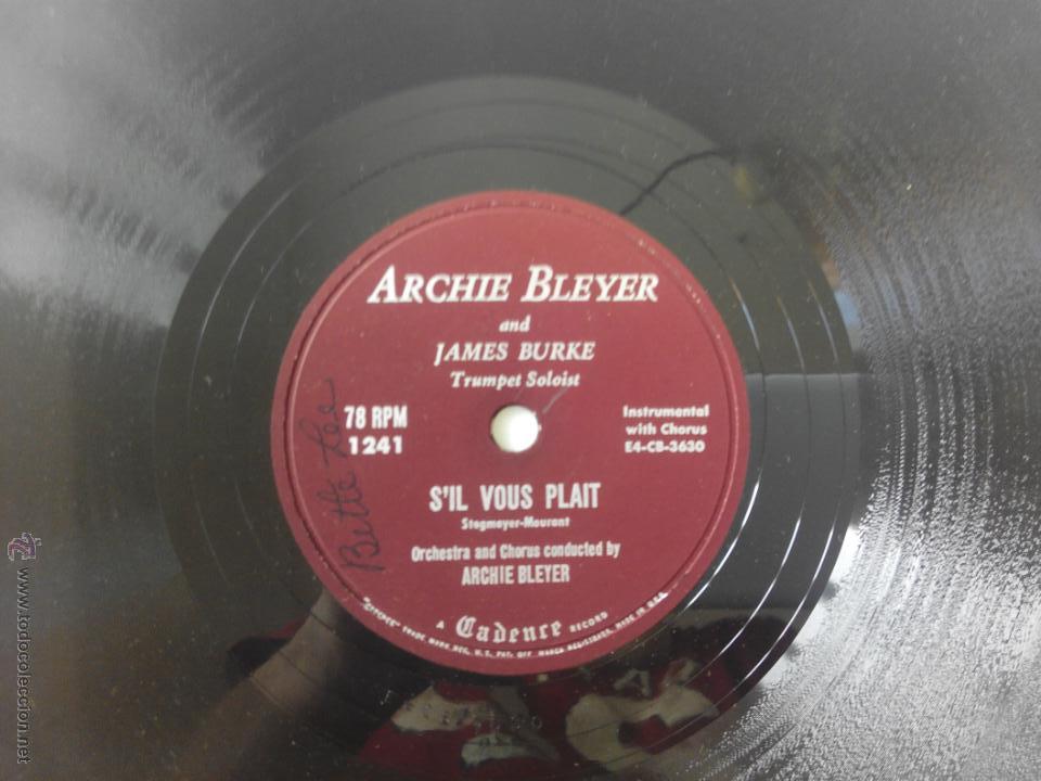 Discos de pizarra: Sil vous plait. Hernandos hideaway. Orquesta Archie Bleyer - Foto 1