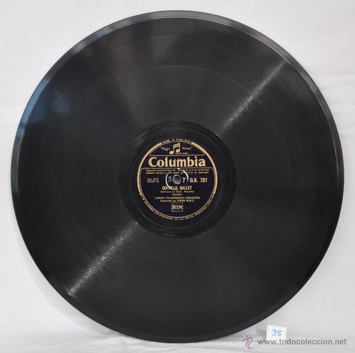 Discos de pizarra: DISCO GRAMOFONO. COPPELIA BALLET. DELIBES. N&ordm; 35 - Foto 2