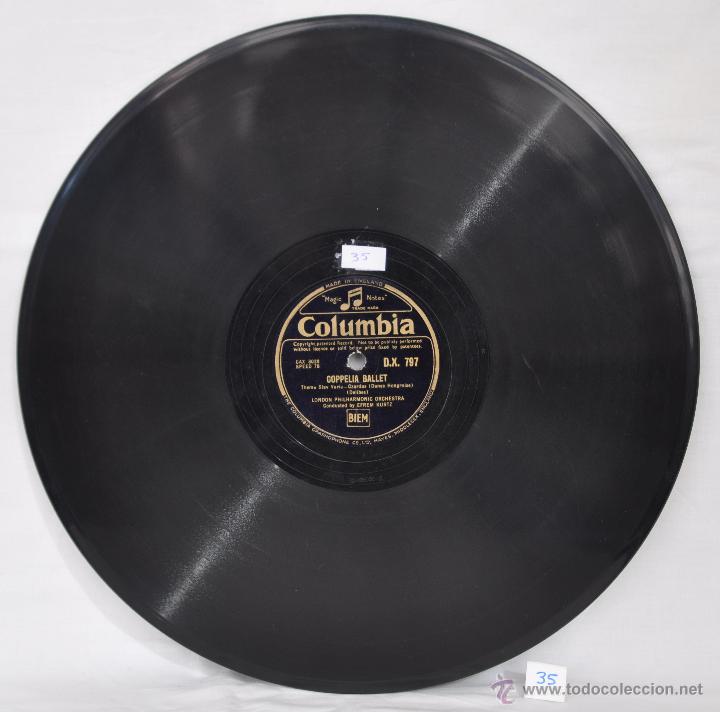 Discos de pizarra: DISCO GRAMOFONO. COPPELIA BALLET. DELIBES. N&ordm; 35 - Foto 4