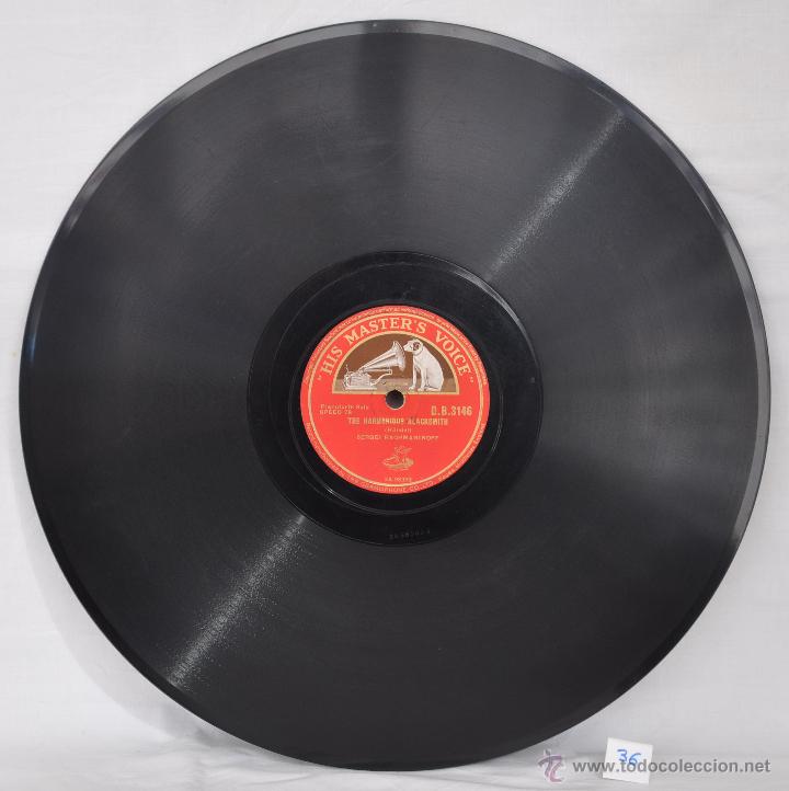 Discos de pizarra: DISCO GRAMOFONO. THE HARMONIUS, BLACKSMITH. HANDEL. N&ordm; 36 - Foto 2