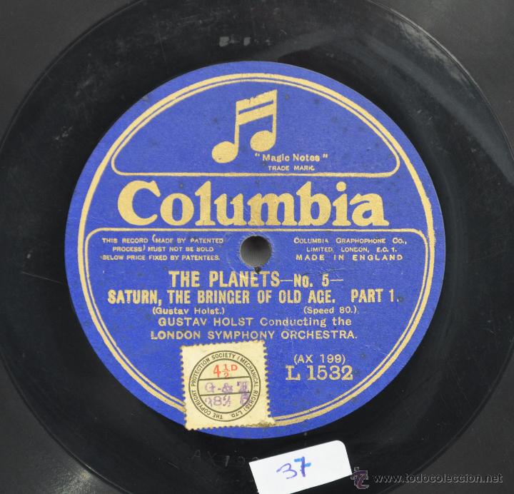 Discos de pizarra: DISCO GRAMOFONO. THE PLANETS. GUSTAV HOLST. N&ordm; 37 - Foto 4