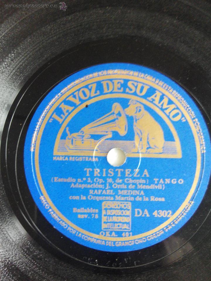 Discos de pizarra: Tristeza. Perfidia. Rafael Medina - Foto 1