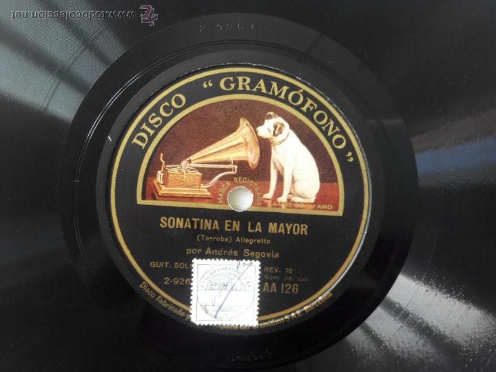 Discos de pizarra: Courante. Sonatina en La mayor. Andres Segovia - Foto 1
