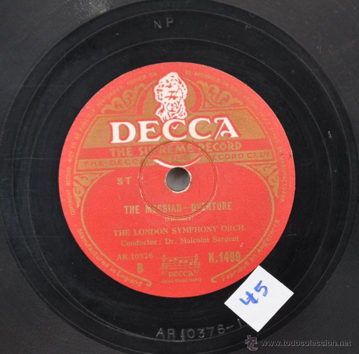 Discos de pizarra: DISCO GRAMOFONO.THE MESSIAN OVERTURE. N&ordm; 45 - Foto 2
