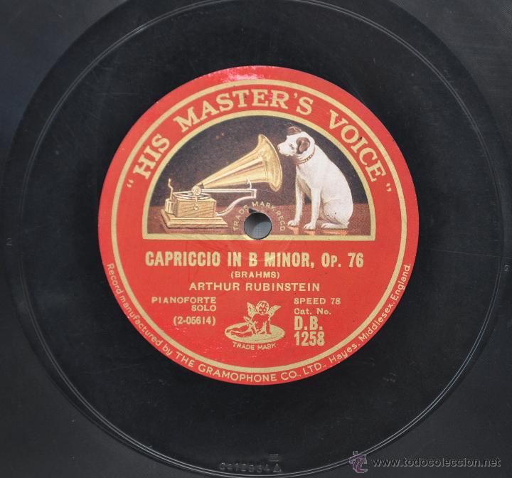 Discos de pizarra: DISCO GRAMOFONO. CAPRICCIO IN B MINOR. BRAHMS. N&ordm; 47 - Foto 1