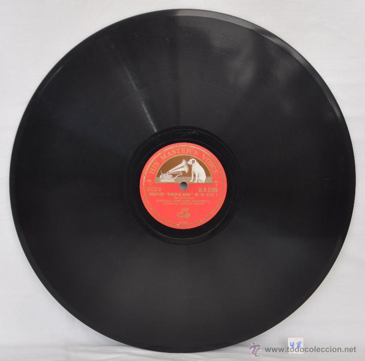 Discos de pizarra: DISCO GRAMOFONO. OVERTURE FINGALS&acute;S CAVE. MENDELSON. N&ordm; 48 - Foto 2