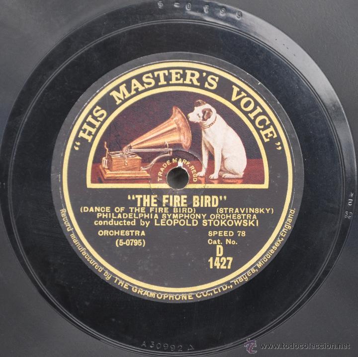 Discos de pizarra: DISCO GRAMOFONO. THE FIRE BIRD. STRAVINSKY. N&ordm; 50 - Foto 1