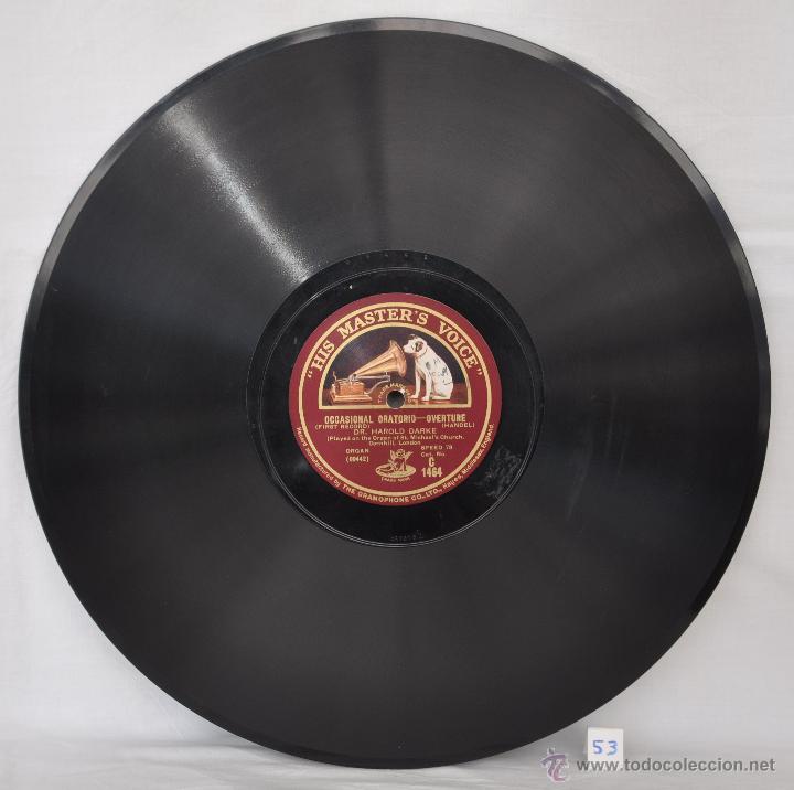 Discos de pizarra: DISCO GRAMOFONO. OCCASIONAL ORATORIO. OVERTURE HANDEL. N&ordm; 53 - Foto 4