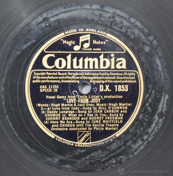 Discos de pizarra: DISCO GRAMOFONO. LOVE FROM JUDY. N&ordm; 54 - Foto 3