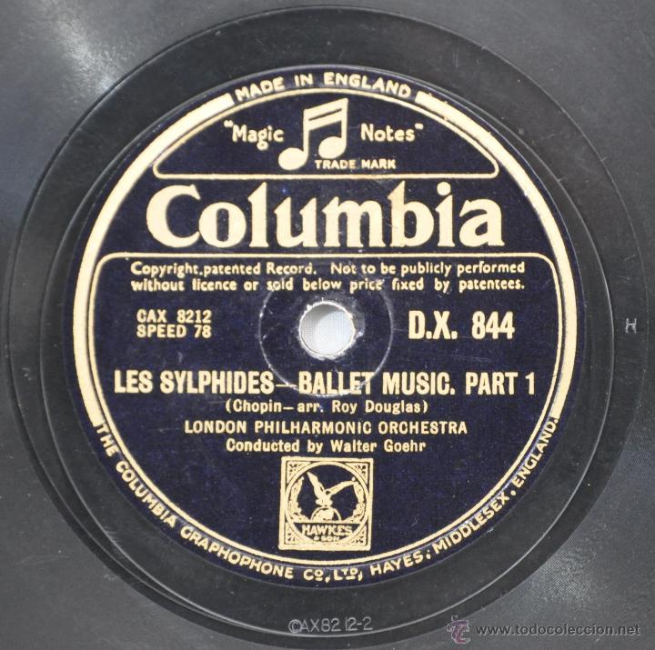 Discos de pizarra: DISCO GRAMOFONO. LES SYLPHIDES. CHOPIN. N&ordm; 56 - Foto 1